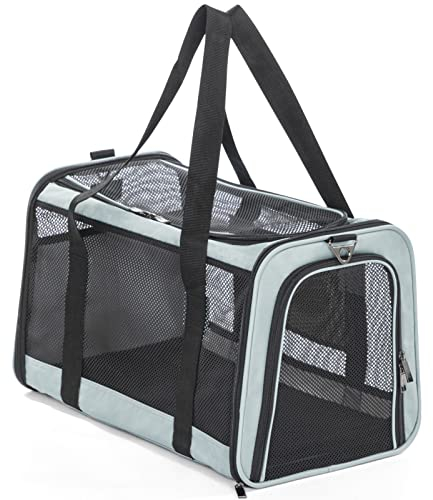 Petsfit Transporttasche Katze und Hund, Faltbare Hundetasche Katzentransportbox Atmungsaktive Hundetragetasche Flugtasche für Haustiere im Auto Flugzeug oder in der Bahn