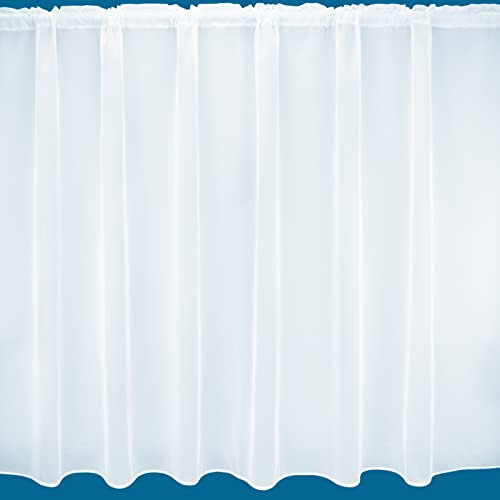 NetCurtainsUK Plain Lead Weighted Voile Net Curtain in White - Lyon (Drop: 102cm (40inch)), LYONNET01