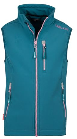 Trollkids Kids Trollfjord Vest 104, teal/mauve