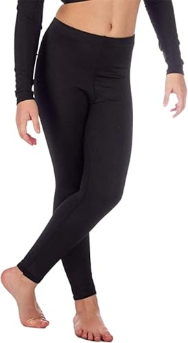 KIKFIT Leggings de Danse Brillants pour Femme - Collants de Ballet élastiques sans Pieds en Lycra (Noir, L/XL)