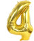 D2D | Party Balloon Zahl 4 XXL in Gold - Größe 100 cm - Folienballon - Zahlenballon - Geburtstagsdeko - Helium Ballon