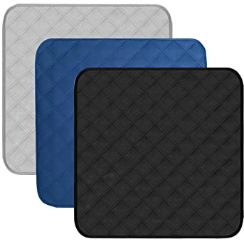 HUNAIGEE Washable Incontinence Chair Pads Heavy Absorbent Seat Protector Pads for Incontinence Reusable Pee Pads Durable Underpads for Adults 21X22 3pcs