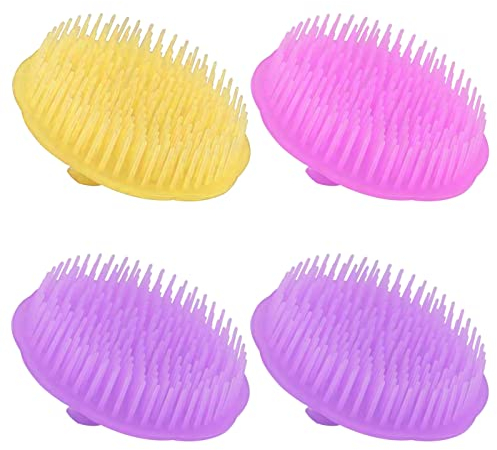 4 Stück Rund Bürste Haarkardätschen, Shampoo Bürste, Dusche Massagebürste, Haar Reinigung für Haarmassage für Nassen Oder Trockenen Gebrauch