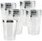 MOUYAT Lot de 100 gobelets en plastique transparent à bords argentés de 360 ml pour cocktails, anniversaires, mariages, Noël, pique-niques, fêtes et événements