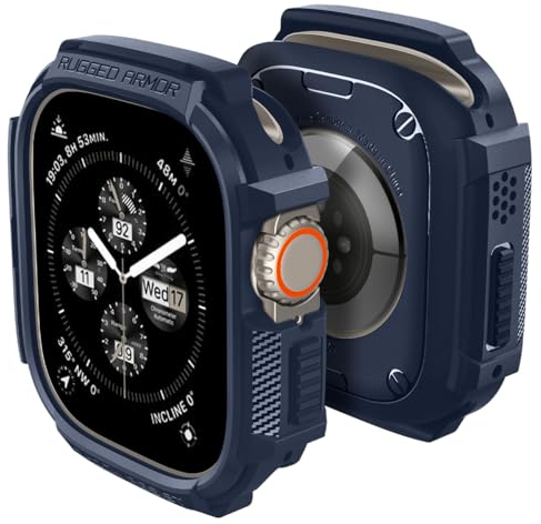 Spigen Cover Rugged Armor Compatibile con Apple Watch Ultra 2 49mm e Apple Watch Ultra 49mm - Blu navy