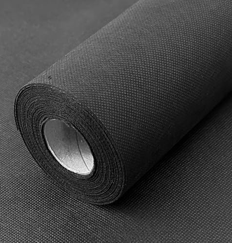 NATUARTE, Rouleau de Nappe, 1,20 m x 50 m, Nappe Intissè, PRÉDÉCOUPE Tous Les 1,20m, Jetable, Effet Tissu, Célébrations Anniversaires, Couleur Noir 1,20x50m