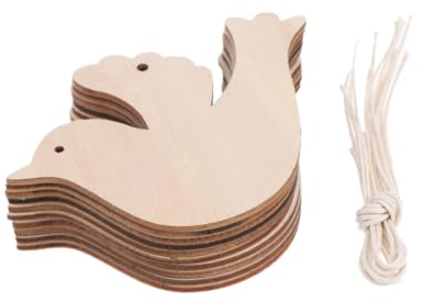 10St Vogel formt Ausgeschnittene Scheiben Christbaumschmuck Christbaum anhänger Tannenbaum anhänger Wohnkultur Weihnachtsschmuck aus Holz hölzern schmücken