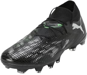 PUMA Future 8 Match FG/AG, Scarpe da Calcio Unisex-Adulto, Black Silver-Fluo Green, 43 EU