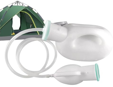 2000ml Urine Bottles for Men & Women, Unisex Potty Urinals for Car, Portable Pee Bottle Leakproof Wee Bottle, Pee Bottle Collector Travel Toilet with Lid and 1.3MDrain Hose, White with tube