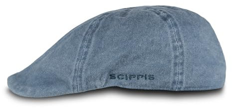Chilla Cap – Schiebermütze aus 100% Baumwolle im Used-Look | Leichte & atmungsaktive Flatcap mit Stretch-Schweißband | Unisex & vielseitig kombinierbar (DE/NL/SE/PL, Alphanumerisch, L, XL, Blau)