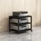 Multifunktionales Ablageregal mit Universalrädern Audio-Audio-Speicherregal TV Rack HiFi Regal Audio Schrank Beistelltisch Holz für Wohnzimmer für Wohnzimmer Spielzimmer Schlafzimmer.(Nero,50x40x48.5c