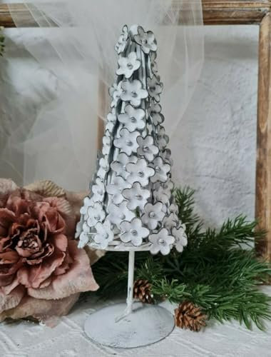 Weihnachtsbaum Deko Tannenbaum Metall Baum Weihnachten Shabby Vintage Landhaus 22cm