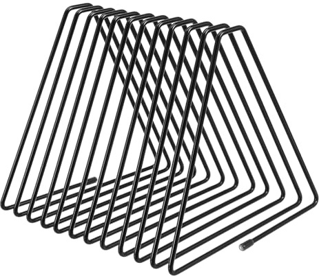KICHOUSE Triangle Desktop File Organizer 11 Slots, Black Wire Magazine Holder, Expandable Book Rack for Office and Home Desk Organization