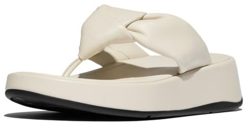 Fitflop F-Knot Soft Leather Toe-Post Sandals UK 4 Creme