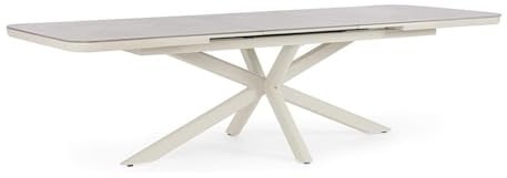Bizzotto Ausziehtisch PASCAL 200-260 x 100 Pelican aus Aluminium mit gesinterter Steinplatte
