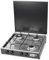 CFParker Fornello 4 fuochi a gas Metano Valvola di Sicurezza Bruciatore Doppia Corona Grigio Grafite e Piano Acciaio Inox made in italy mod. 542GSPGPSm/C