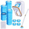 Disposable Toilet Cleaning System with 54 Refillable Pads | Toilet Wand Kit Includes Wall-Mounted Brush Holder, Storage Box & Disposable Brush Heads | Hygienic Bathroom Cleaner Set for Toilet Bowl