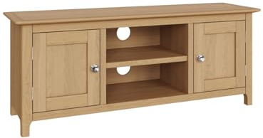 FWStyle Oak 2 Door TV Unit Ready Assembled 110 x 44 x 35cm