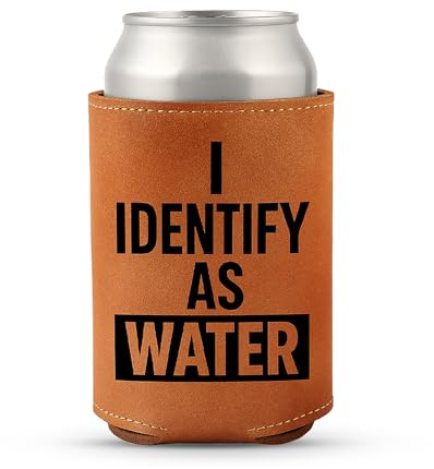 Can Cooler -I Identify as Water- Stocking Fillers for Men, Boys Stocking Fillers, Funny Secret Santa Gifts, Birthday Gifts for Dad,Retirement Gifts Beer Gifts for Men, Gifts for Men Funny and Unusual