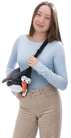 NICI Crossbody Tasche Pinguin Jorge Thunder 30x18x9cm - grau - Stylische und praktische Umhängetasche in niedlicher Pinguinform für Mädchen und Teenager, Fans Geschenk | 62458