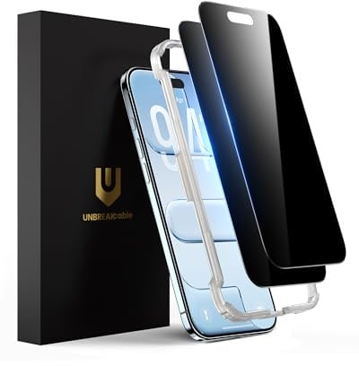 UNBREAKcable Panzer Sichtschutz Glas Kompatibel für iPhone Air (6,5 Zoll) Blickschutzfolie Privacy Screen mit Anti Spy, Kratzfest, Anti-Fingerprint und blasenfrei - 2 Stück