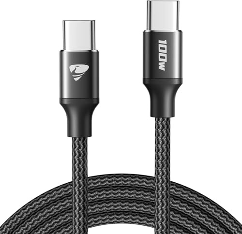 USB C Kabel, 2m 100W Ladekabel USBC, PD3.0 Schnellladekabel USB C auf USB C, Nylon Geflochten Typ C Kabel für iPhone 16 15 Serie Samsung Galaxy S24 S23 S22 MacBook Pro Air iPad Pro Air Pixel