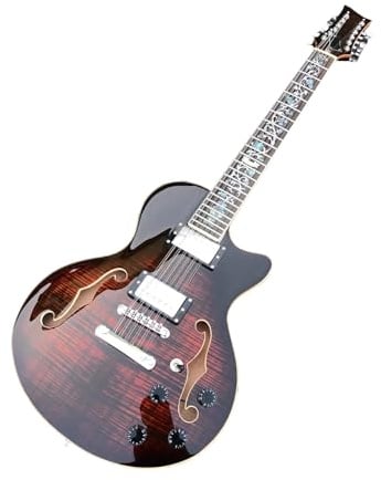 Professionelle E-Gitarre Professionelle 12-saitige Braune Ahorn-Halbresonanz-E-Gitarre