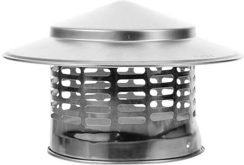 MUSISALY Umbrella-Shaped Stainless Steel Chimney Cap with Rain Protection and Bird Guard for Roof Stove Flue Outdoor Installation