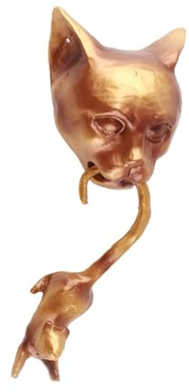 Prevessel Türklopfer-Skulptur aus Kunstharz, Einzigartige Wandskulptur für das Wohnzimmer Im Innenhof, 20,1 X 7,9 Cm