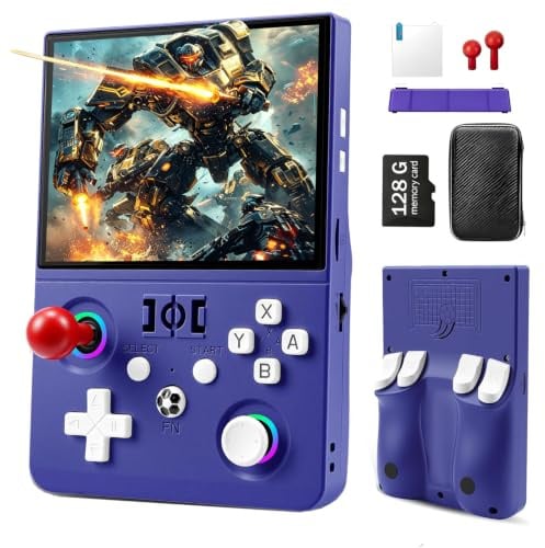 R36MAX Ⅱ 2026 NUOVA console di gioco portatile retrò, schermo IPS ultra grande da 4,5 pollici, console di gioco portatile con scheda TF da 128 G, batteria da 4000 mAh, regalo di intrattenimento di