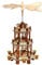 Holzpyramide in Natur/braun mit 3 Etagen, L/B/H ca. 19 x 16,5 x 43 cm