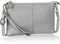 befen Echtleder Damen Umhängetasche Klein Clutch RFID-Blockierung Handtasche Damen Leder Crossbody Bag mit Reißverschluss und Schultergurt & Handgelenkband,Grau