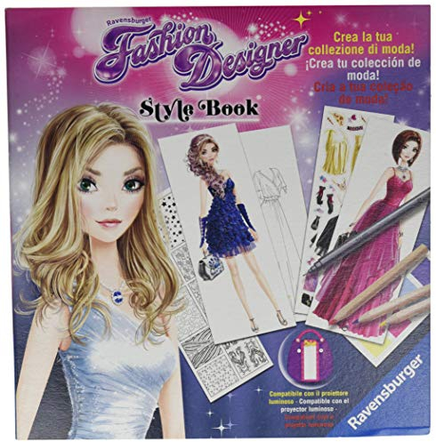 Ravensburger 18093 Fashion Designer Style Book-Robes de Soirée, Jeu Créatif, Âge recommandé 6+