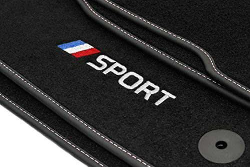 Jeu de 4 tapis de sol sport en velours pour Citroën C4 Cactus (à partir de 2014) – Ajustement parfait