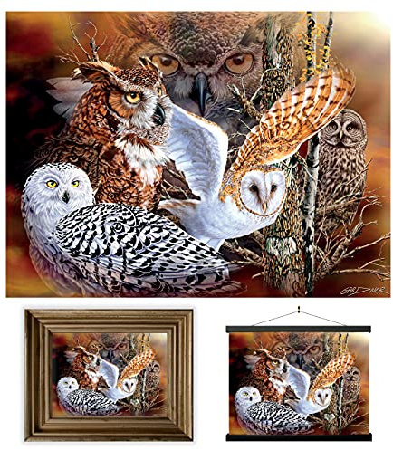 3D LiveLife Linsenförmige Wandkunst Drucke - Eulenwald von Deluxebase. Ungerahmtes 3D Tier Poster. Perfekter Wandfüller. Original kunstwerk lizenziert von bekannt künstler, Steven Michael Gardner