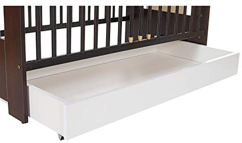 LCP Kids Schubladen Bettkasten mit Rollen zur Aufbewahrung von Kleidung, Bettdecken, Bettzeug oder Spielzeug für 120x60 cm Bett