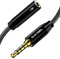 DuKabel TRS auf TRRS Adapter Kabel 3,5mm 3 Pole Buchse auf 4 Pole Stecker Mikrofon Adapterkabel für Smartphone, Tablet und PC - Top Series 20cm
