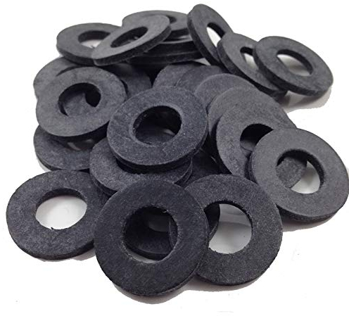 TERF® M12 Black Rubber Flat Washer M12 / 12mm ID (Hole) x 24mm OD x 2mm Thickness Flat Rubber Washers - Pack of 10