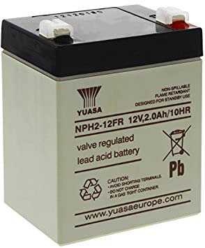 Yuasa NPH2-12FR Lead Acid Battery - 12V, 2Ah