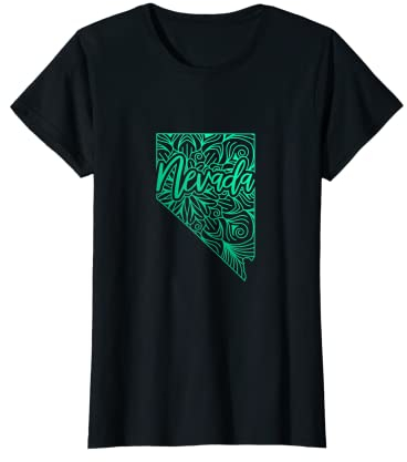 Femme Carte mandala florale Nevada Carson City US T-Shirt