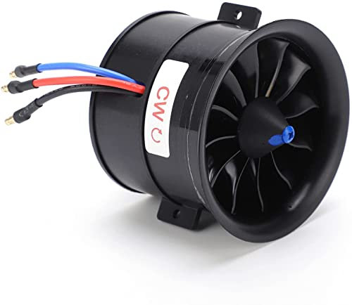 Powerfun CW CCW EDF 70mm Pro CW 12 Blades Ducted Fan with RC Brushless Motor 2100KV 6S Balance Tested for CW EDF 6S RC Jet Airplane
