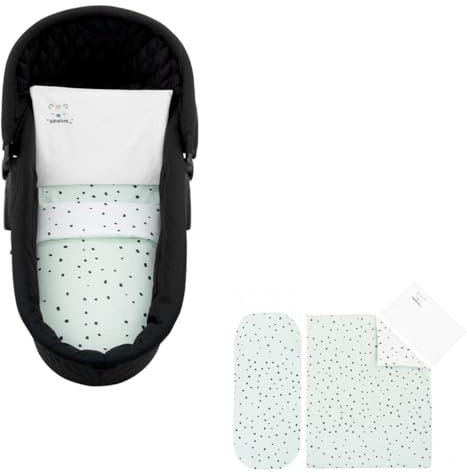 Kikkaboo Kinderwagen Bettwäsche-Set Bär 6tlg Decke 80 x 60 Kissen 35 x 26 Laken grün
