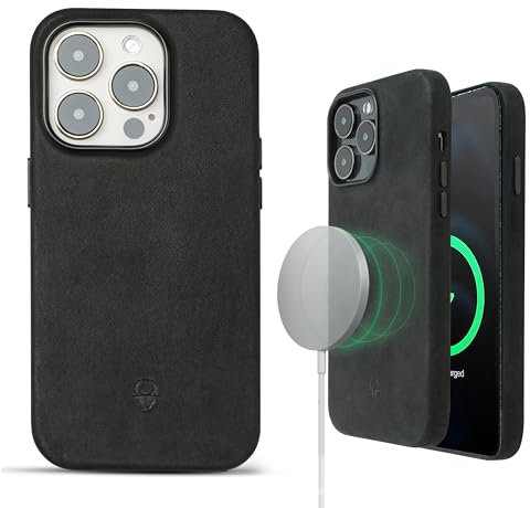 DONBOLSO Lederhülle kompatibel mit iPhone 13 Pro - Handyhülle - Schutzhülle - Klassisches Leder mit Kratzfestem Mikrofaserfutter