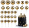 Gyufise 30Pcs Mini Balloon Cake Topper Foam Ball Cake Picks Cupcake Faux Pearl Balls DIY Cake Insert Topper Decoration for Anniversary Graduation Birthday Party Baby Shower Gold