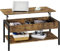 Yaheetech Couchtisch Ausziehbarer Kaffeetisch mit höhenverstellbarer Platte und verstecktem Stauraum Sofatisch Beistelltisch für Wohnzimmer/Büro/Balkon/Flur, Braun