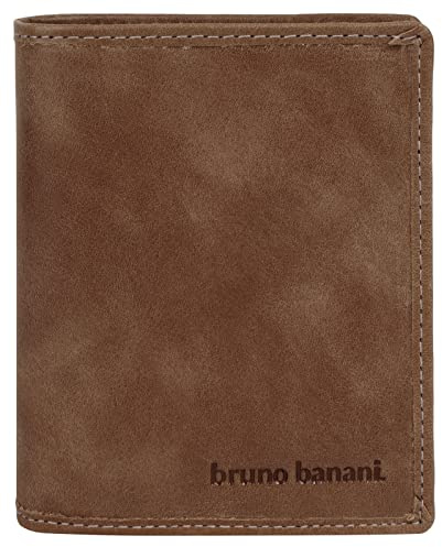bruno banani kleine Geldbörse im Hochformat Echt Leder Herren | RFID-Schutz, 2-Fach klappbar, Clever organisiert, Vielseitige Fächer | 021760