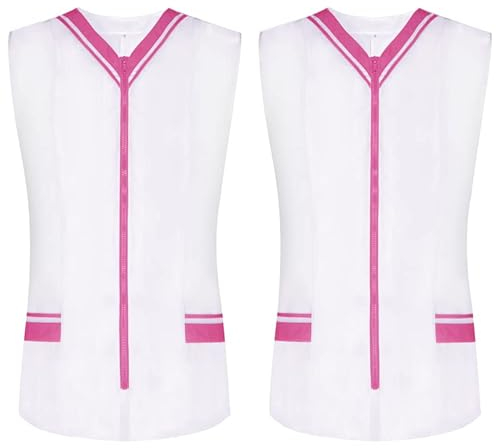 MISEMIYA - Paquete 2 Unidades - Camisa Sanitaro Mujer Sin Manga Uniformes Limpieza Uniformes Medicos Clinica Veterinarias 2-818 - L, Rosa 22