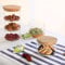 Bols à Salade en Verre avec Couvercles en Bois, Boîtes en Verre Transparent Empilables à Plusieurs Niveaux, Bocaux Hermétiques pour le Stockage des Grains de Café, Produits Secs,(3 couches)