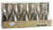 Decor Decorline - 96 Weingläser Kelch mit Stiel aus Premium-Kunststoff mit Goldglitter Wiederverwendbar Cocktailgläser für Hochzeiten & Partys, 200ml - Mehrweg & Stabil