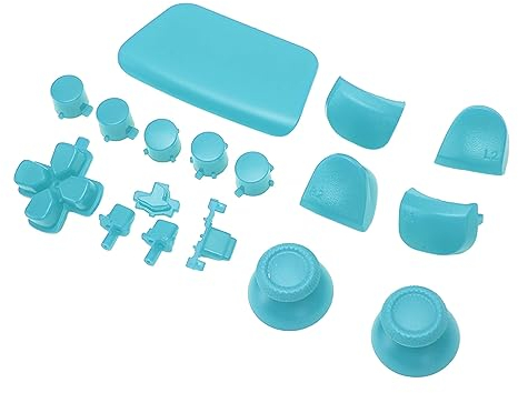 Boutons de Remplacement pour Manette de Jeu PS5, 16 Pièces, Boutons de Déclenchement de Manette avec Touches Fléchées, pavé Tactile et Joysticks (Bleu Clair)